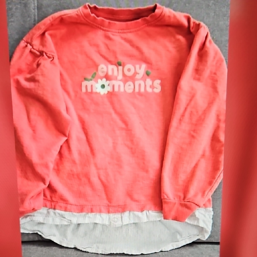 Coral Kids Shirt with 'Enjoy Moments' Design